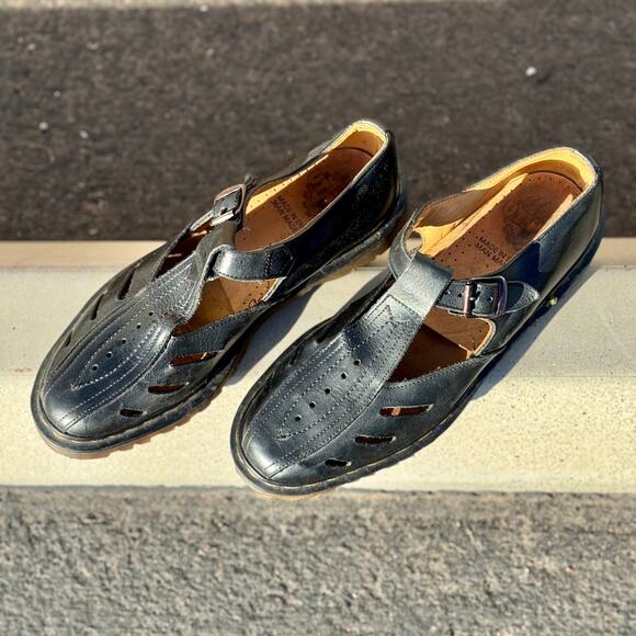 Vintage Made in England Dr. Martens Polley Mica Cut Out Mary Janes Size 7 - Picture 3 of 11